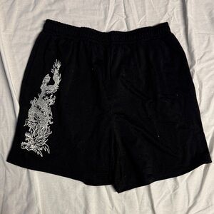 SHEIN Black Dragon Graphic Athletic Shorts